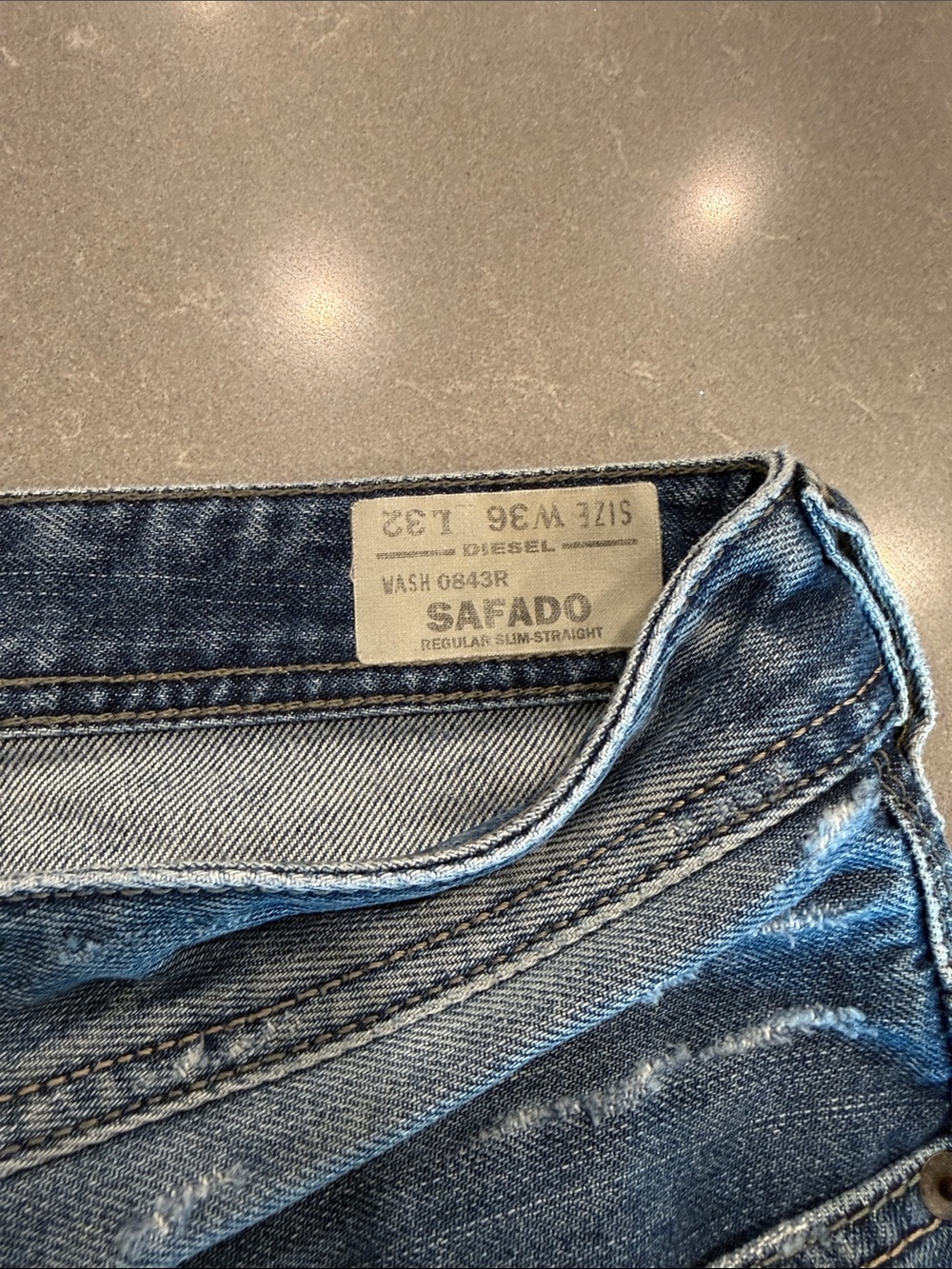Diesel Relaxed Distressed Blue Jeans 36x32 - Picture 2 of 6